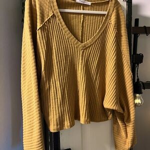 Project Social Mustard Cropped Sweater